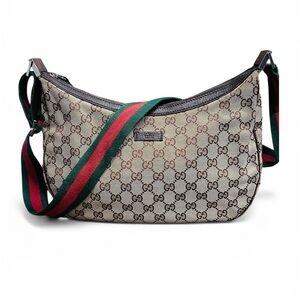 Gucci Canvas Sherry Line Shoulder Bag (Medium)